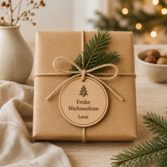Geschenkanhänger Weihnachten personalisiert mit Namen