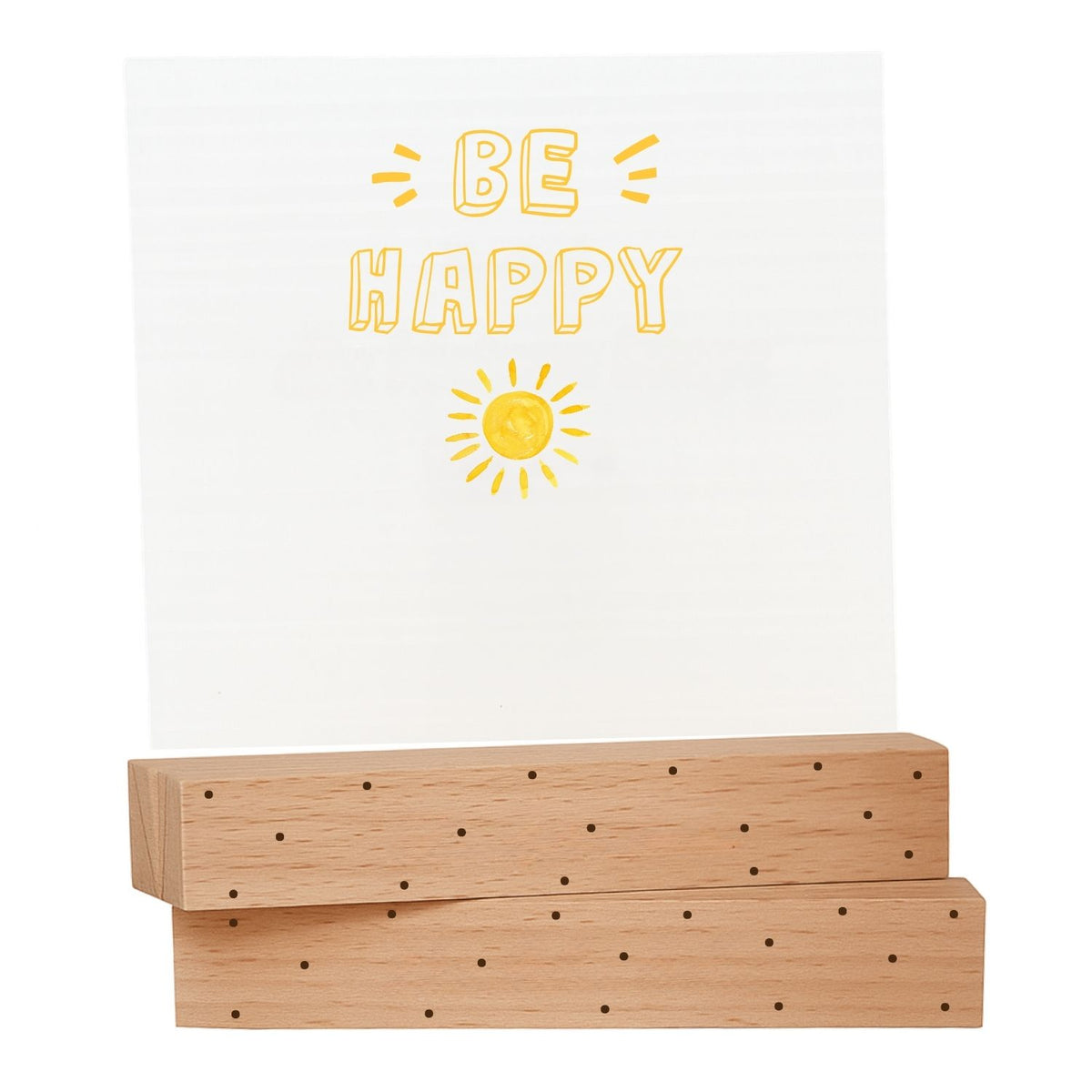 Kartenhalter Holz mit Gravur - Pünktchen - 2er Set