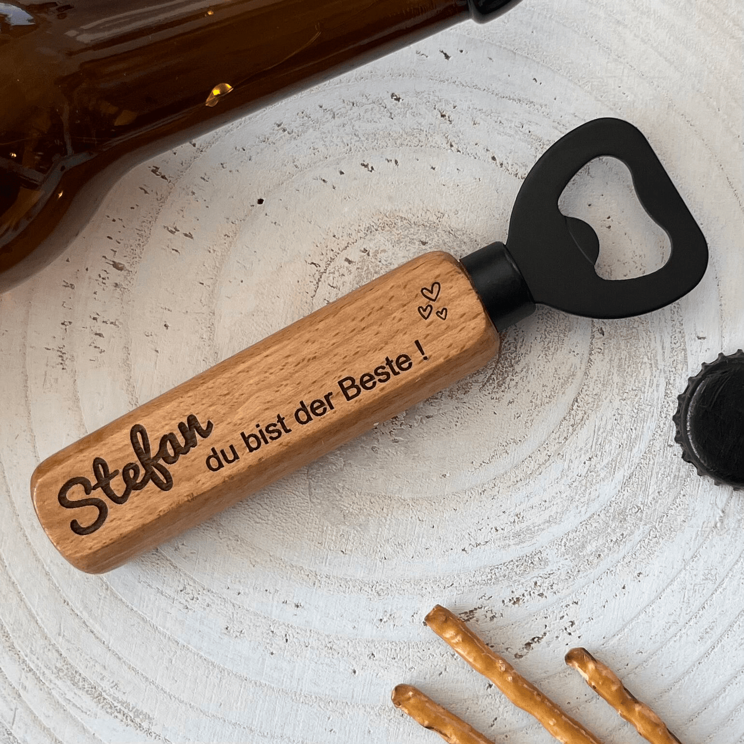 DwieDeko Du bist der Beste – Flaschenöffner als Geschenk für den Mann, Papa oder Opa