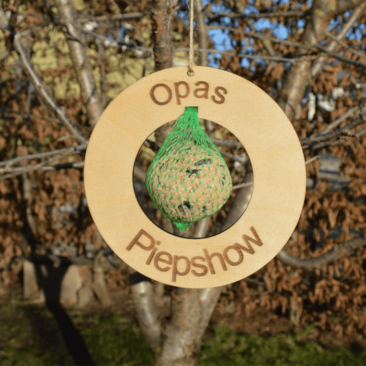 DwieDeko Garten-Geschenk für Opa – Wildvogel-Futterstation „Opas Piepshow“