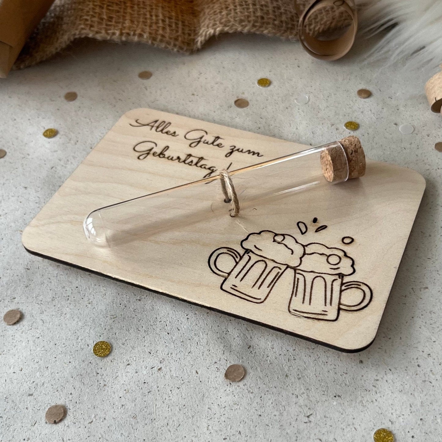 DwieDeko Geldgeschenk inkl. Reagenzglas - Wunscherfüller zum Geburtstag