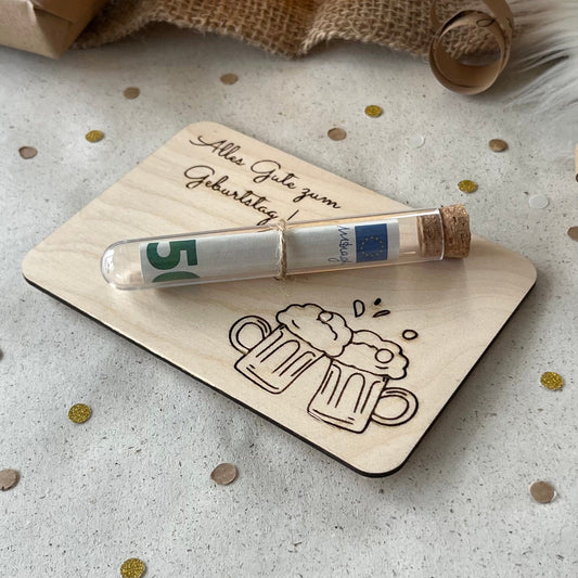 DwieDeko Geldgeschenk inkl. Reagenzglas - Wunscherfüller zum Geburtstag