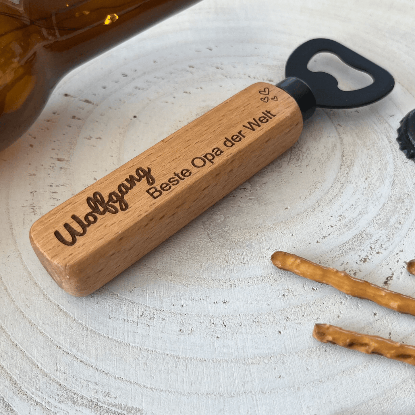 DwieDeko Geschenk Bester Opa der Welt - personalisierter Flaschenöffner Holz