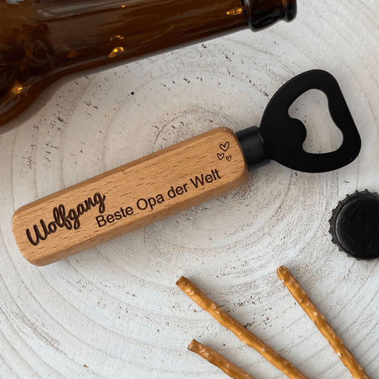 DwieDeko Geschenk Bester Opa der Welt - personalisierter Flaschenöffner Holz