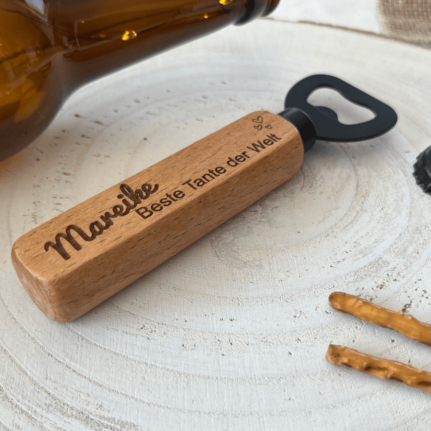 DwieDeko Geschenk für die Tante - Flaschenöffner personalisiert