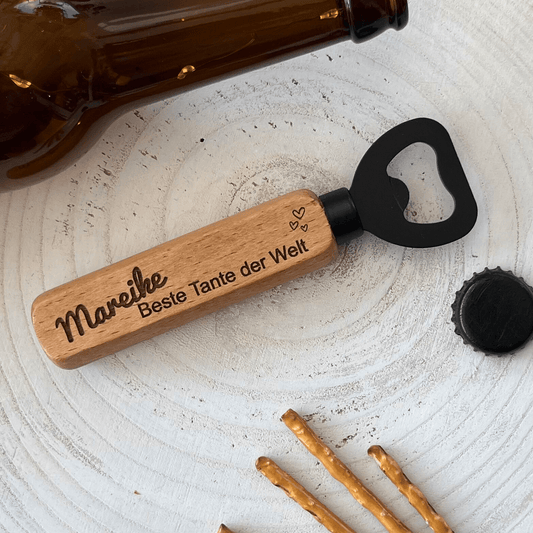 DwieDeko Geschenk für die Tante - Flaschenöffner personalisiert