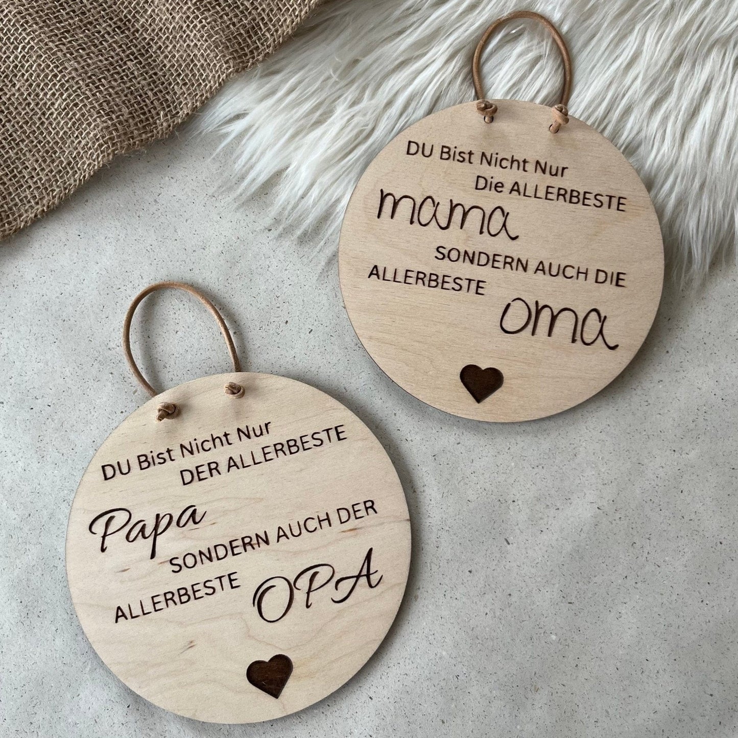 DwieDeko Holzschild - Allerbeste Papa, allerbeste Opa