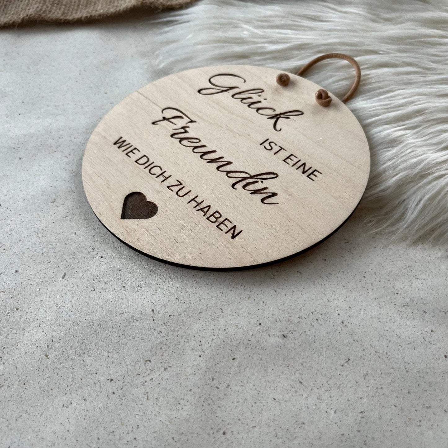 DwieDeko Holzschild - Glück ist eine Freundin wie dich zu haben