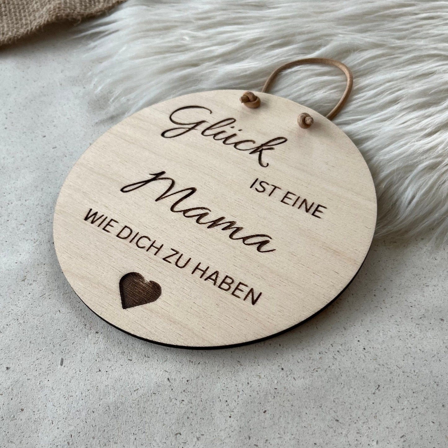 DwieDeko Holzschild - Glück ist eine Mama wie dich zu haben