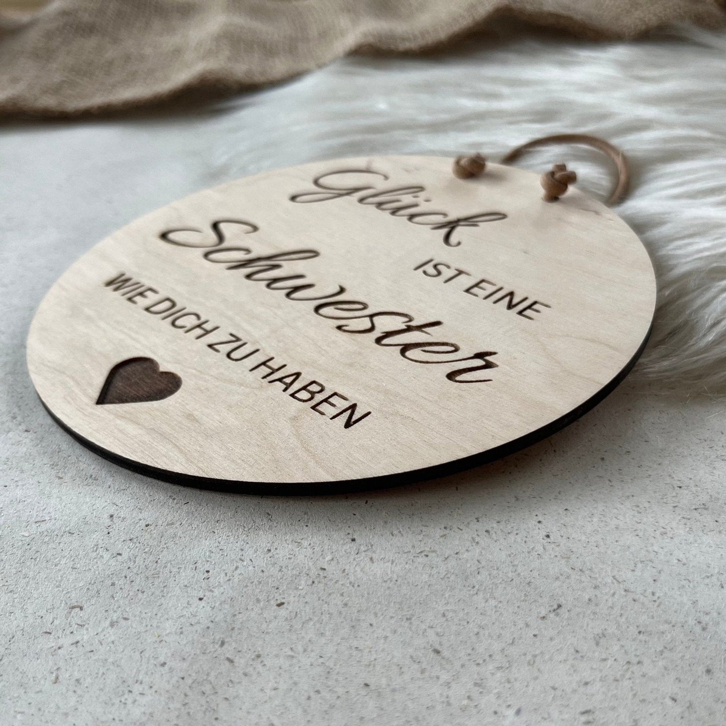 DwieDeko Holzschild - Glück ist eine Schwester wie dich zu haben