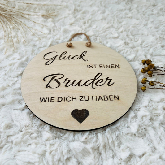 DwieDeko Holzschild - Glück ist einen Bruder wie dich zu haben