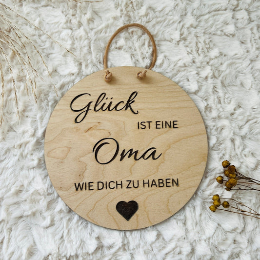 DwieDeko Holzschild - Glück ist einen Oma wie dich zu haben
