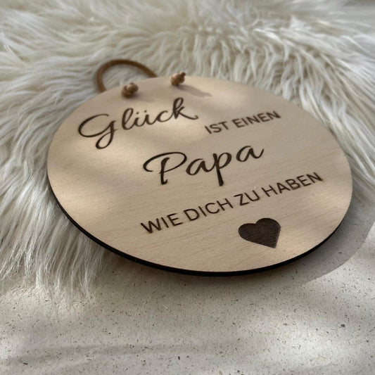 DwieDeko Holzschild zum aufhängen - Glück ist einen Papa wie dich zu haben