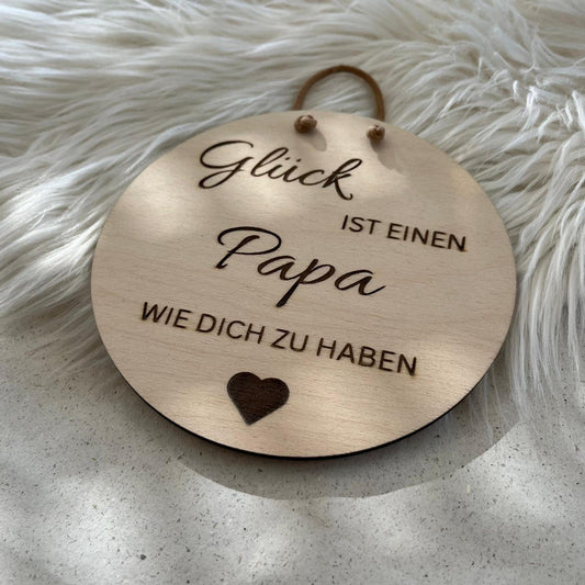 DwieDeko Holzschild zum aufhängen - Glück ist einen Papa wie dich zu haben