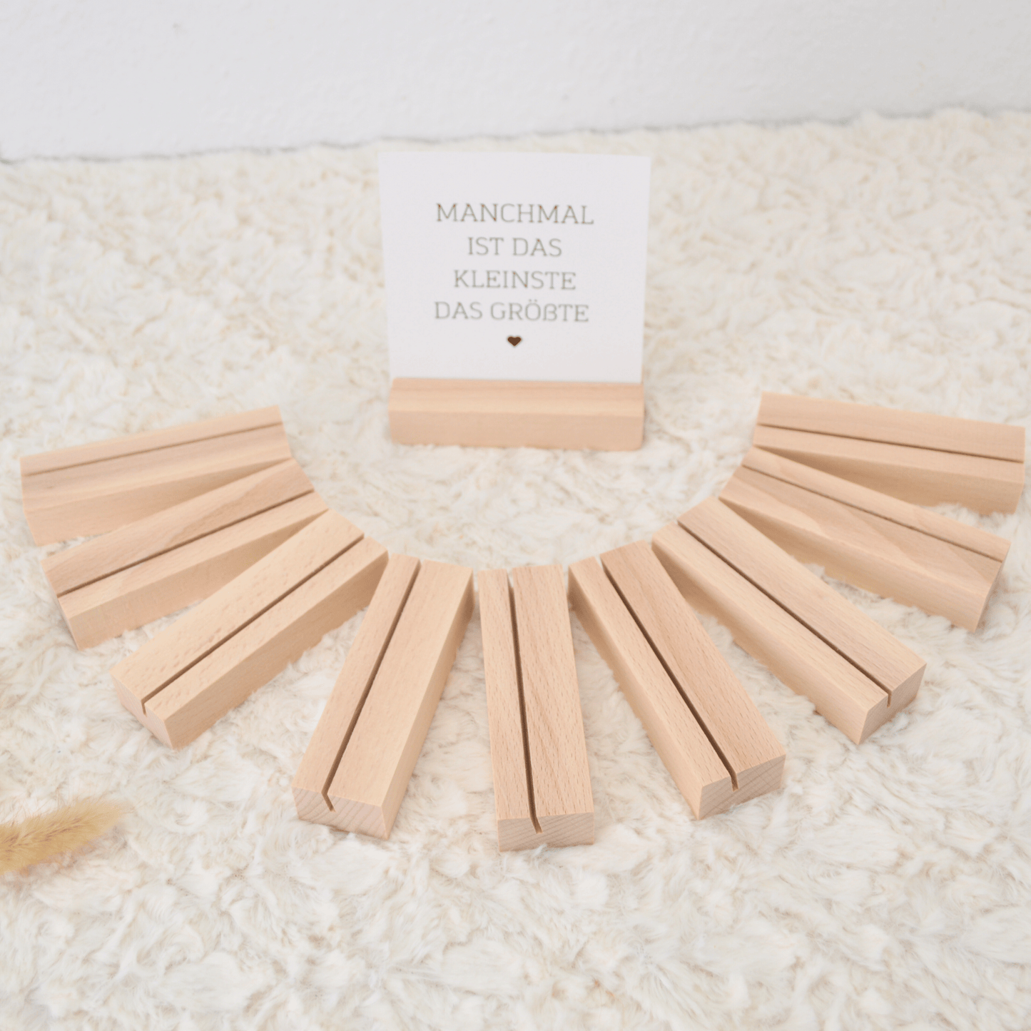 DwieDeko Kartenhalter Holz Blanko – 10er Set Fotohalter für DIY, Hochzeit & Platzkarten Taufe