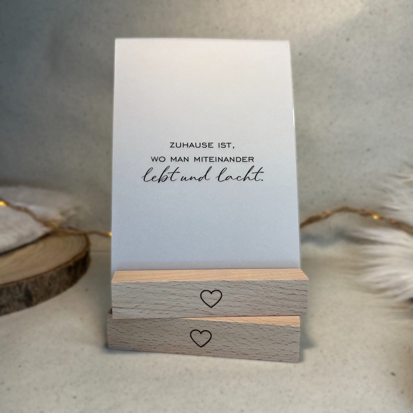 DwieDeko Kartenhalter Holz Herz Schwarz – 2er Set für Fotos, Tischkarten & Hochzeit Tischdeko