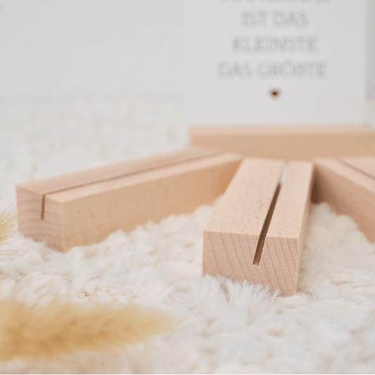DwieDeko Menükartenhalter Holz Blanko – 5er Set Kartenhalter für Hochzeit, Buffet & Tischdeko Taufe
