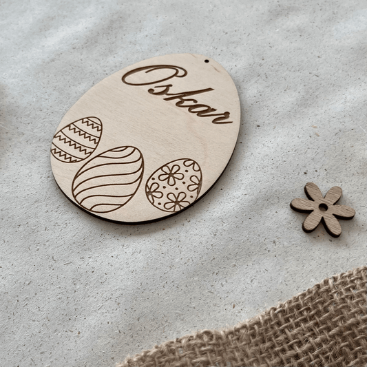 DwieDeko Osterdekoration aus Holz personalisiert - 3 Ostereier
