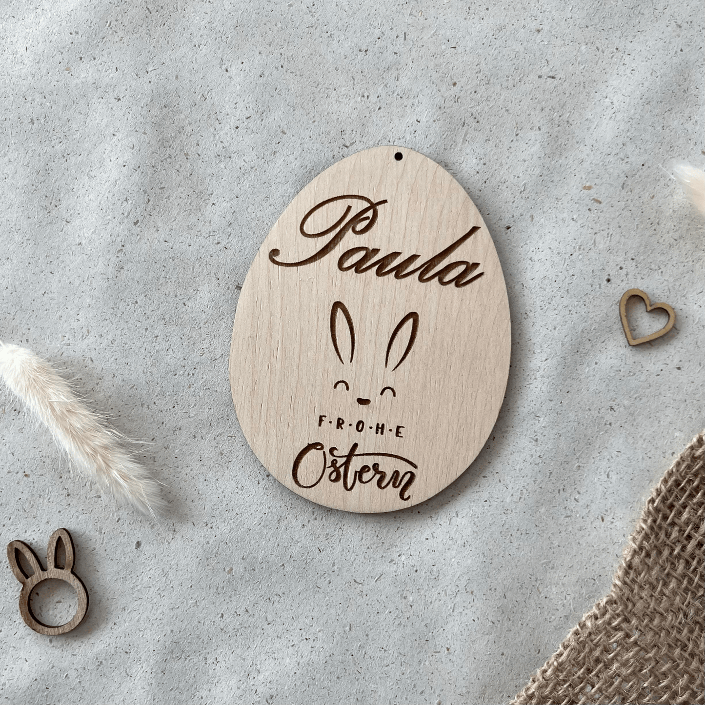 DwieDeko Osterdekoration aus Holz personalisiert - Frohe Ostern