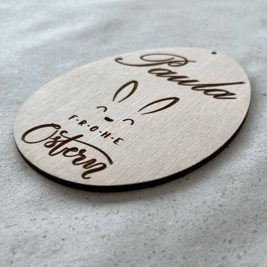 DwieDeko Osterdekoration aus Holz personalisiert - Frohe Ostern