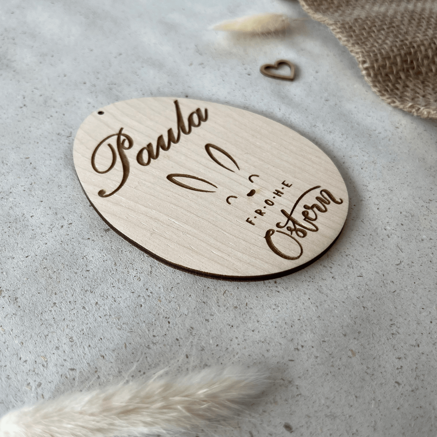 DwieDeko Osterdekoration aus Holz personalisiert - Frohe Ostern