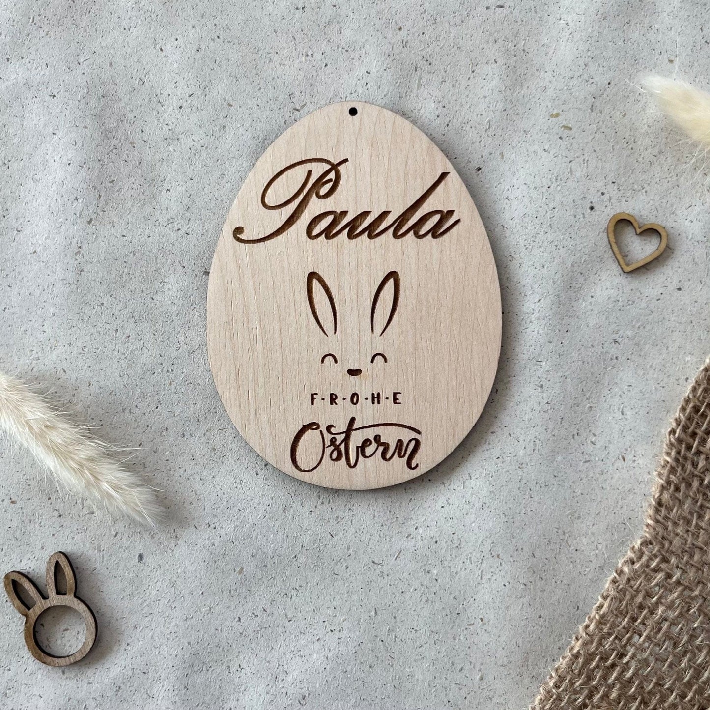DwieDeko Osterdekoration aus Holz personalisiert - Frohe Ostern