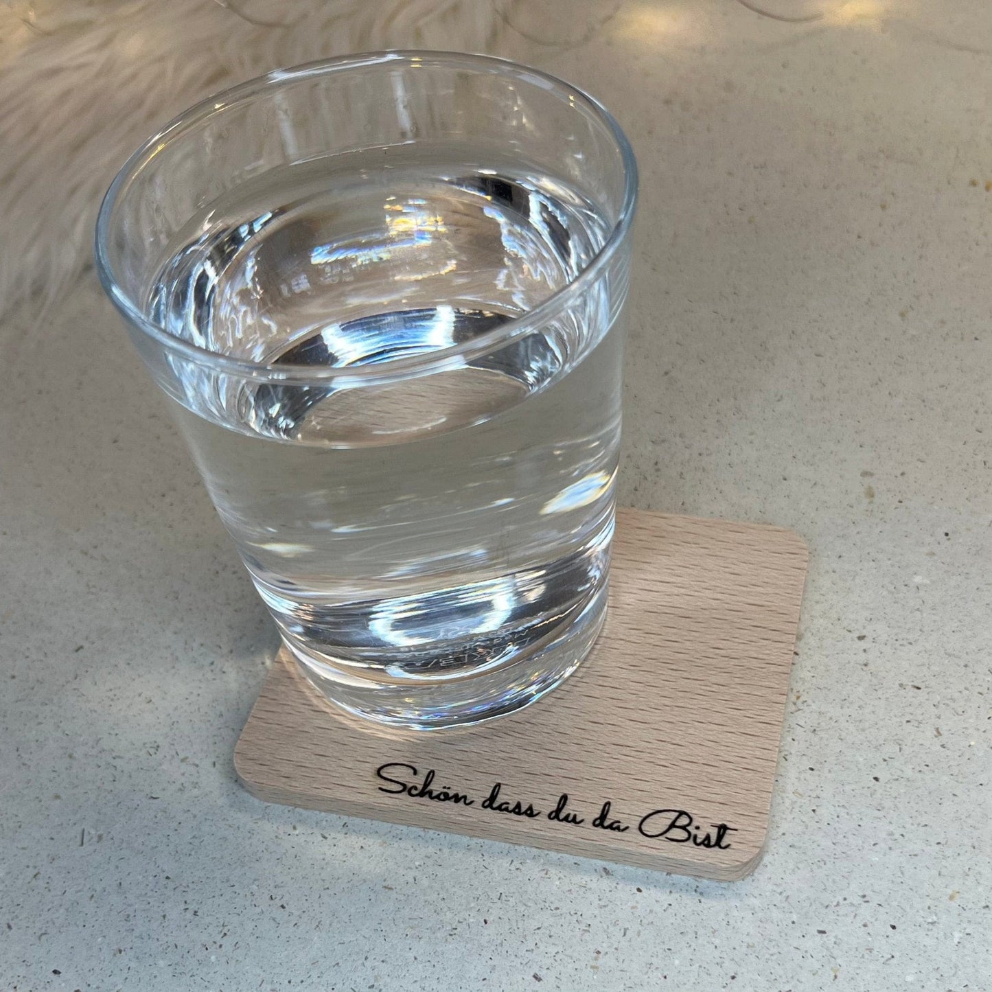 DwieDeko Untersetzer aus Buche Schön dass du da Bist