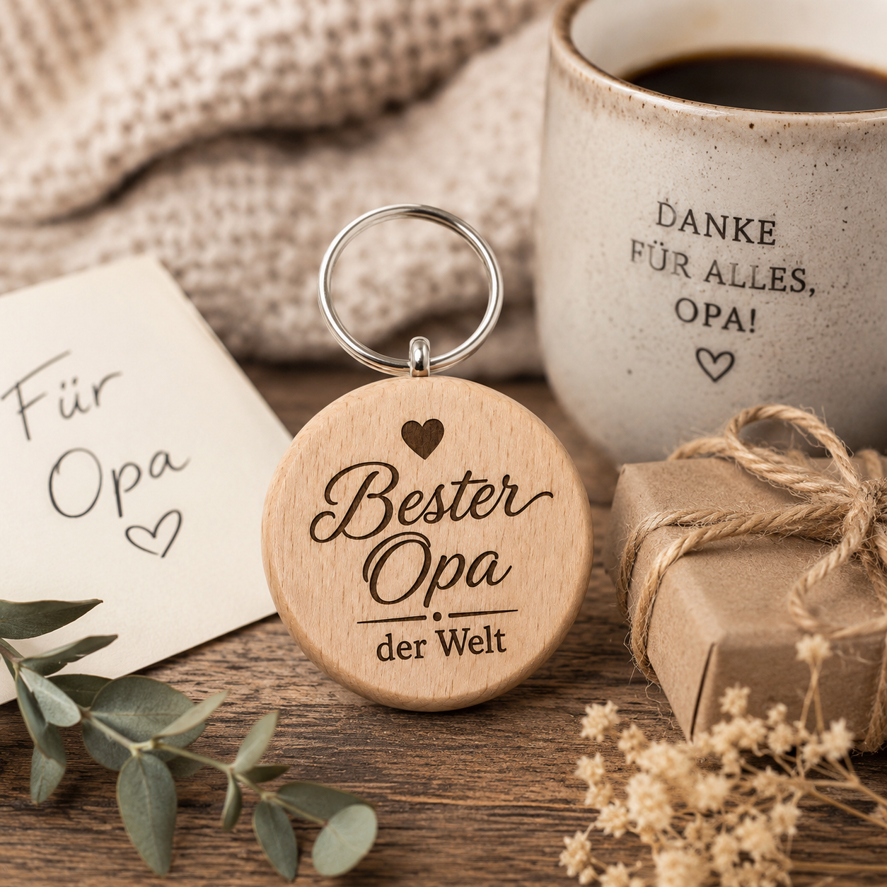 Geschenk für Opa – Schlüsselanhänger „Bester Opa der Welt“