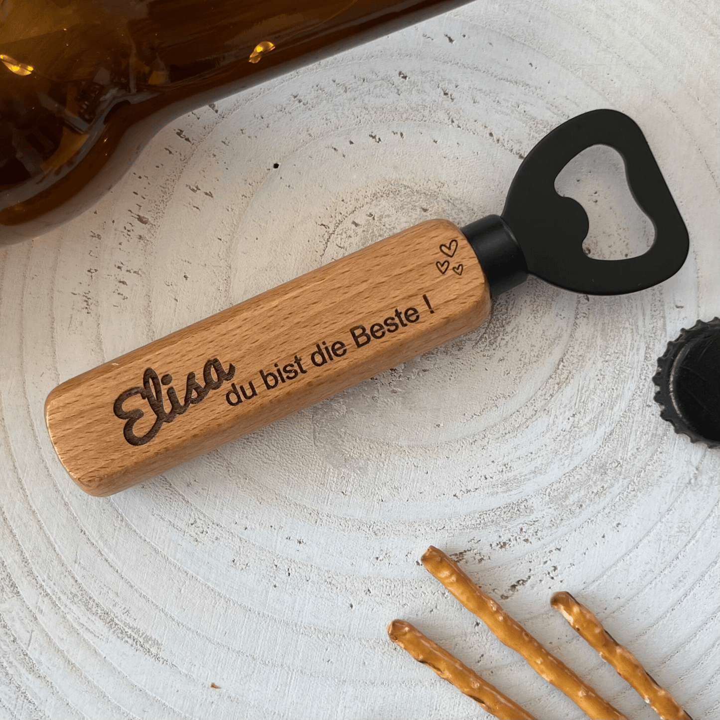 Flaschenöffner Geschenk personalisiert - Du bist die Beste ! - DwieDeko