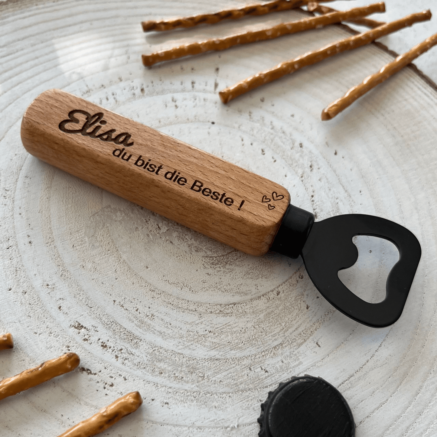 Flaschenöffner Geschenk personalisiert - Du bist die Beste ! - DwieDeko