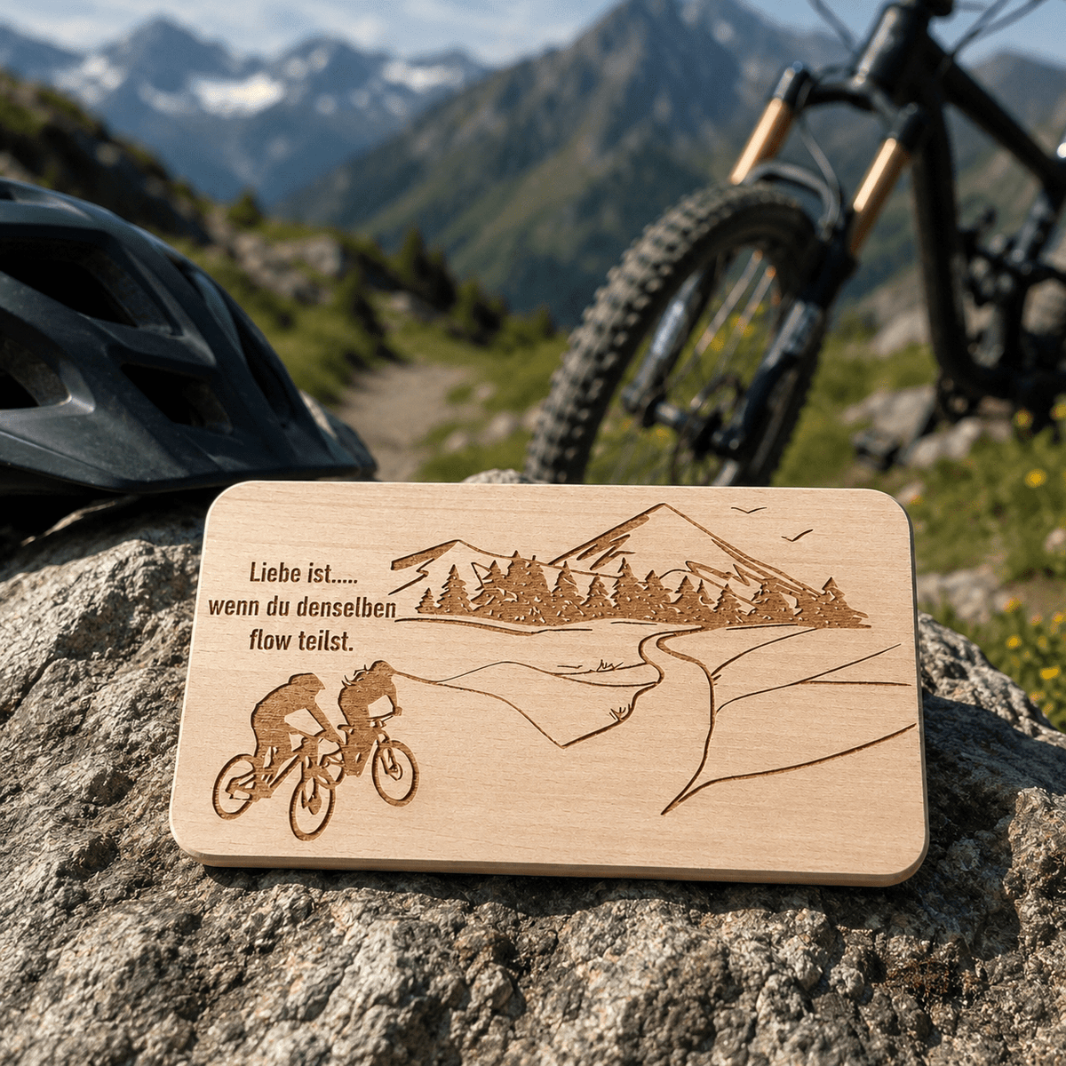 Frühstücksbrett aus Holz – Geschenk für Radfahrer - DwieDeko