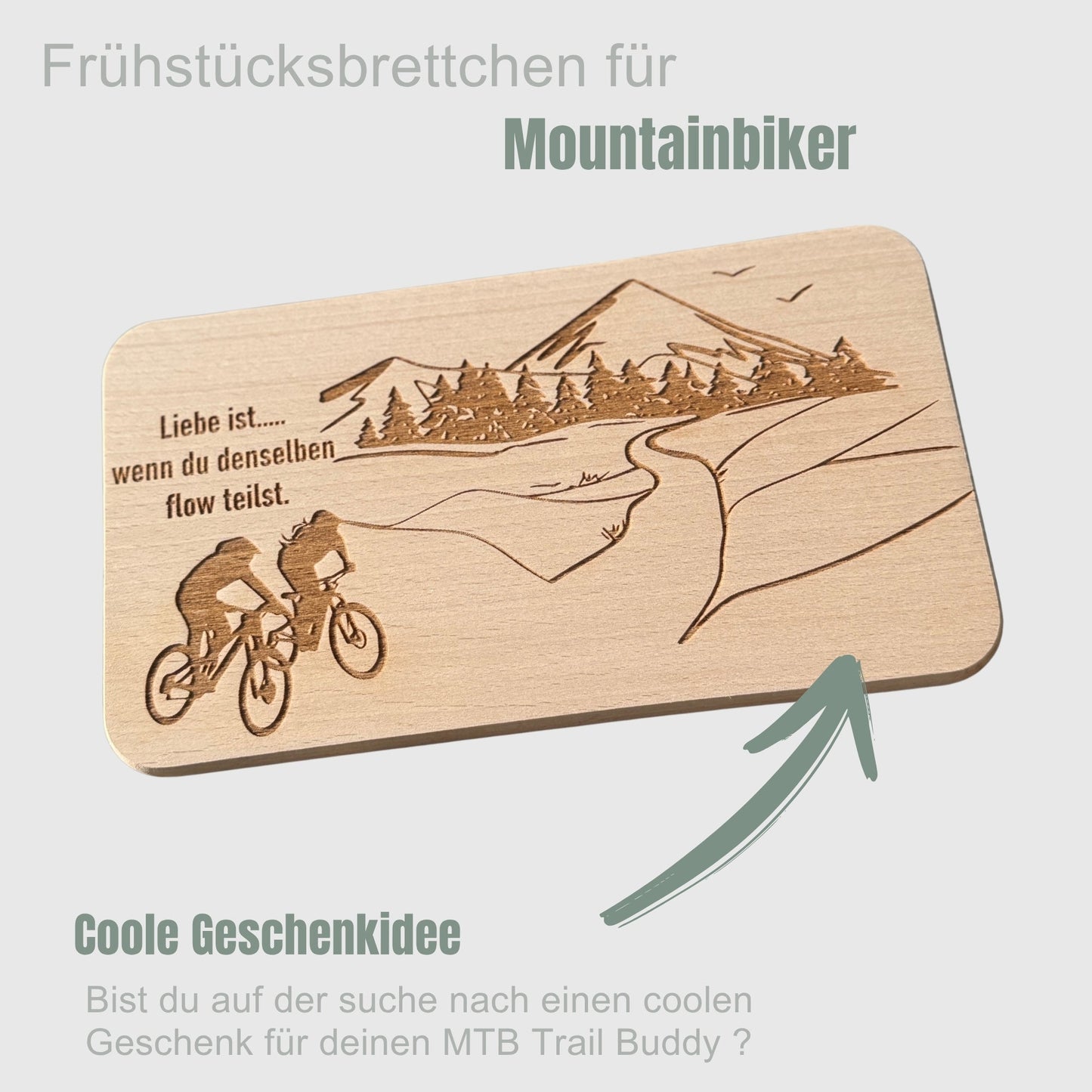 Frühstücksbrett aus Holz – Geschenk für Radfahrer - DwieDeko