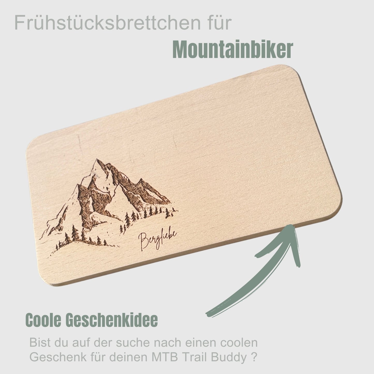Frühstücksbrett aus Holz mit Gravur - Bergliebe - DwieDeko