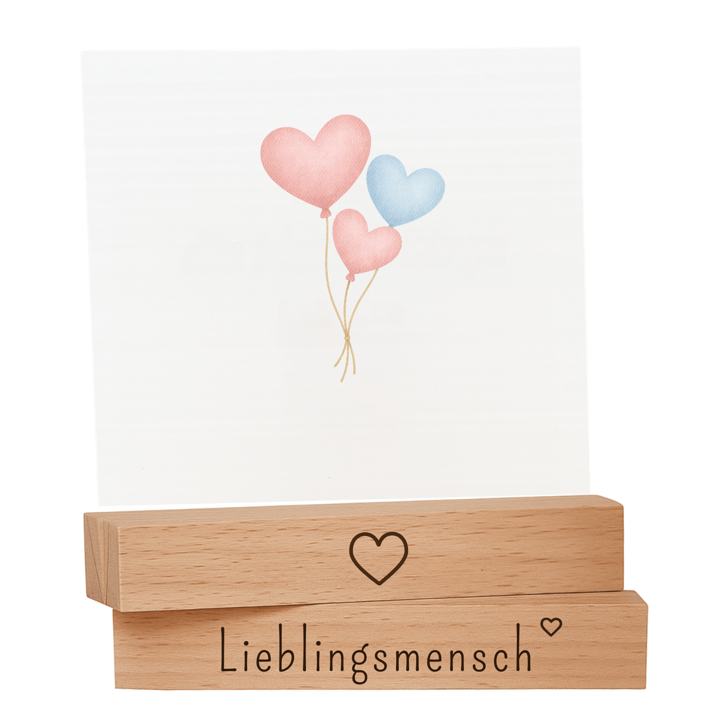 Kartenhalter Lieblingsmensch – 2er Set Fotohalter Holz - Geschenk für Freundin zum Geburtstag - DwieDeko