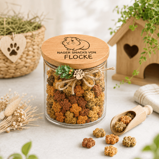 Meerschweinchen Leckerli Glas personalisiert - für Snacks & Futter - DwieDeko