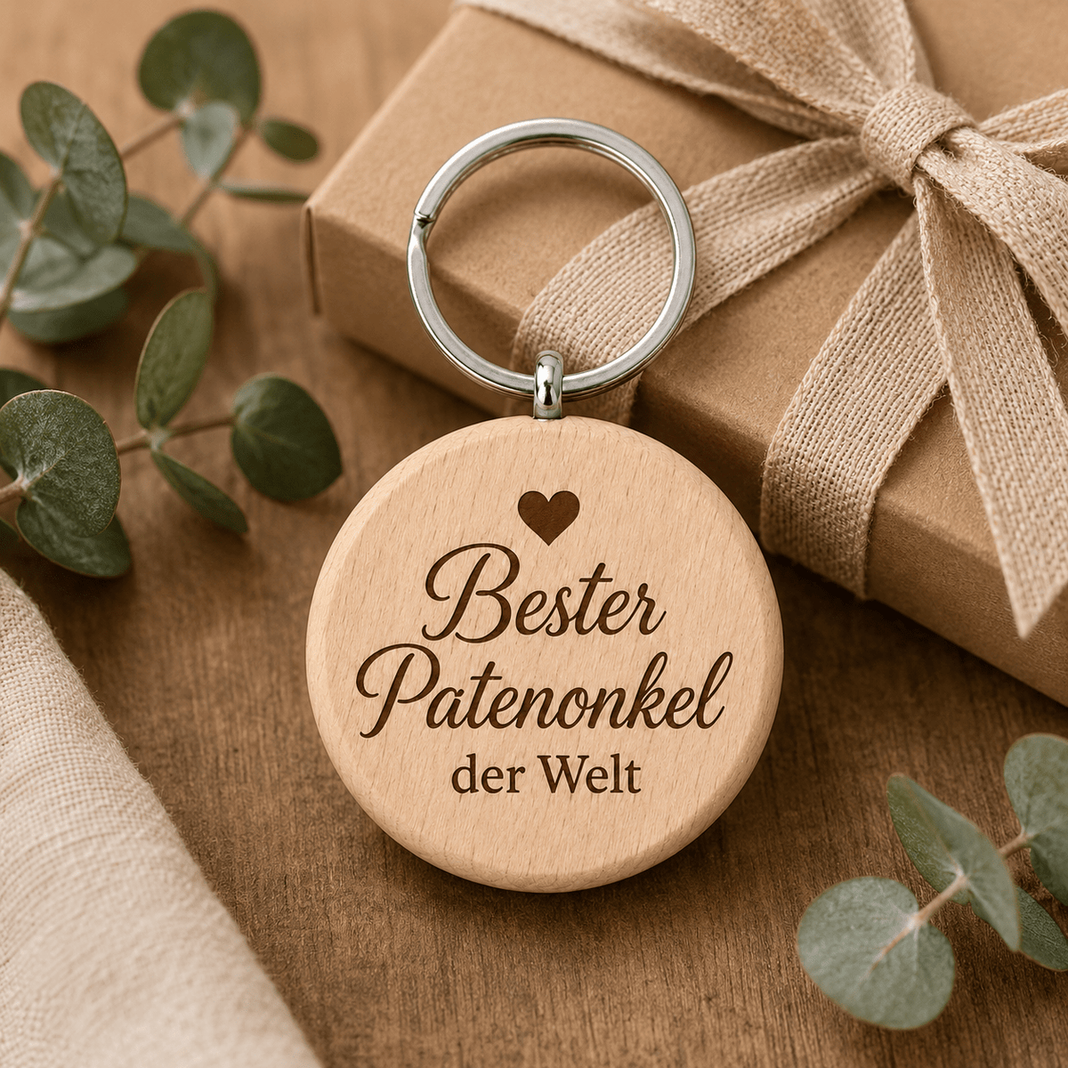 Patenonkel Geschenk – Schlüsselanhänger „Bester Patenonkel der Welt“ - DwieDeko
