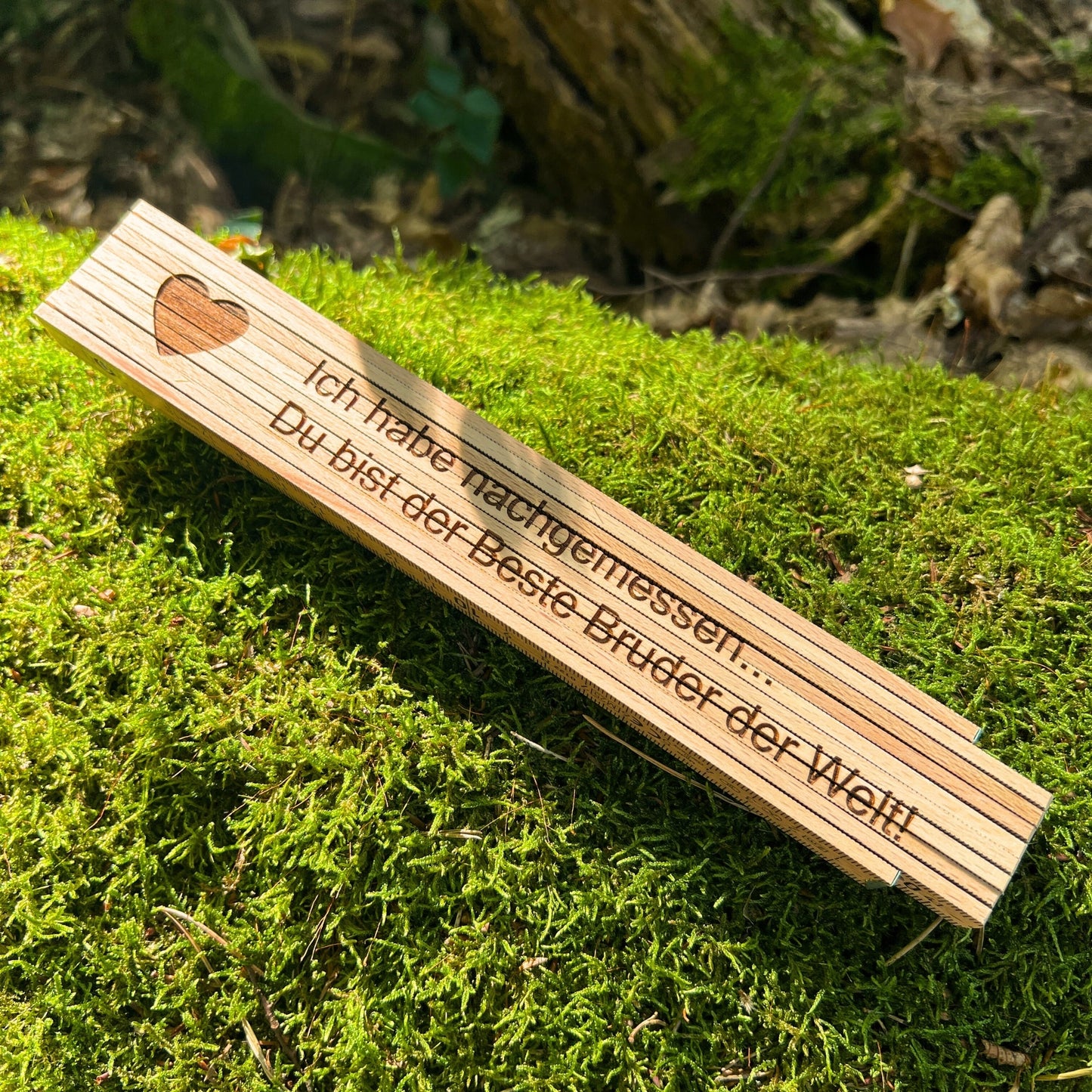Zollstock personalisiert mit Gravur - Ich haben nachgemessen, du bist der beste Bruder der Welt! - DwieDeko