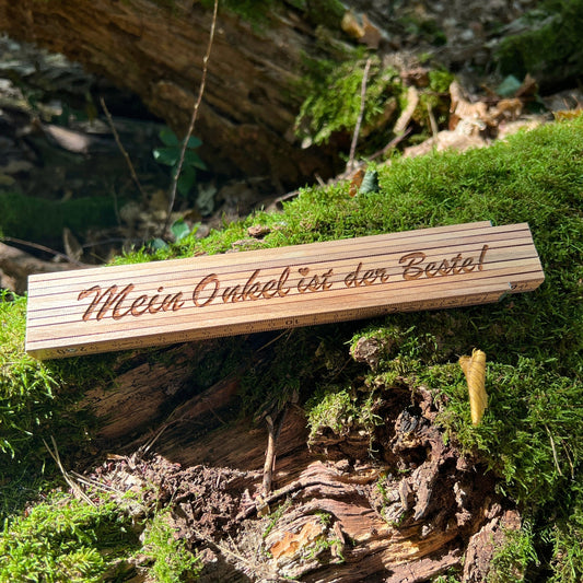 Zollstock personalisiert mit Gravur - Mein Onkel ist der Beste - DwieDeko