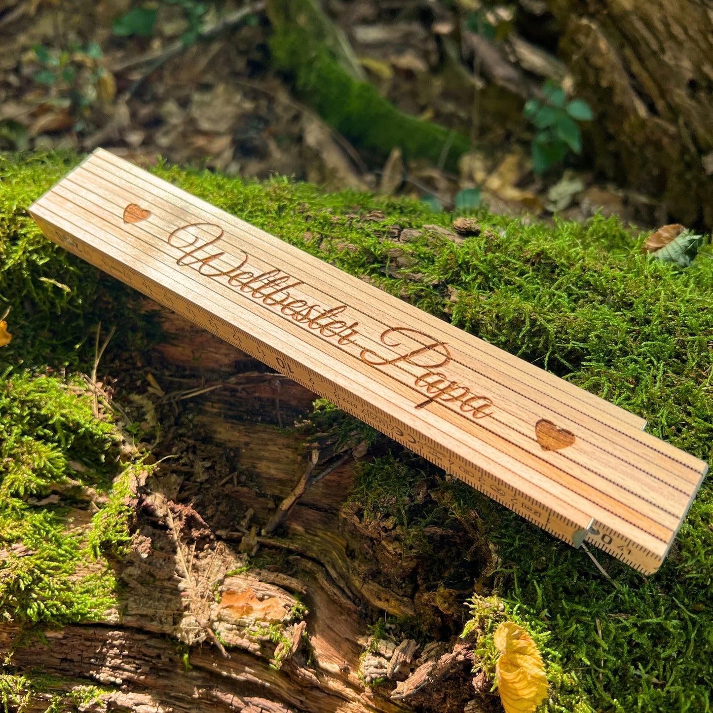 Zollstock personalisiert mit Gravur - Weltbester Papa! - DwieDeko