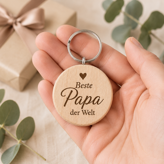 Papa Geschenk – Schlüsselanhänger „Bester Papa der Welt“