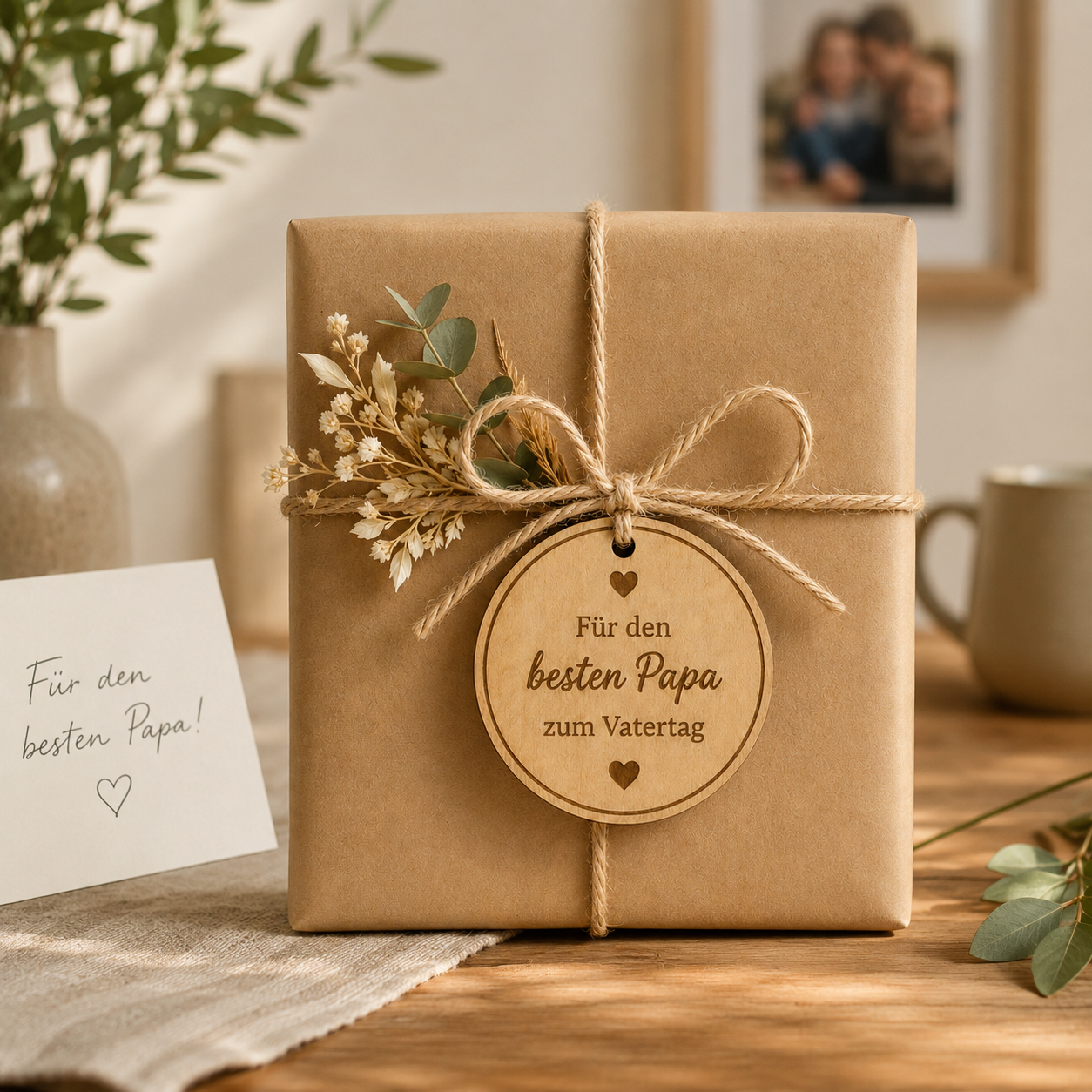 Geschenkanhänger / Holzanhänger mit Gravur - Für den bester Papa zum Vatertag