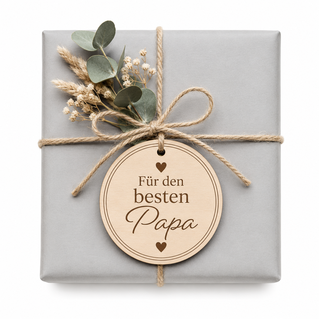 Geschenkanhänger Holz mit Gravur "Für den bester Papa"
