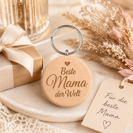 Mama Geschenk – Schlüsselanhänger „Beste Mama der Welt“