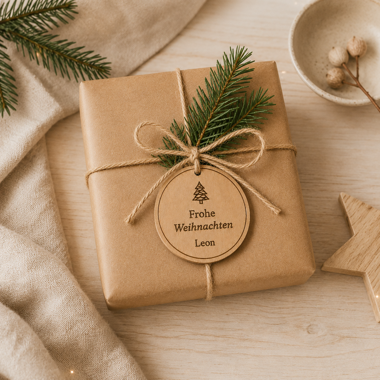 Geschenkanhänger Weihnachten personalisiert mit Namen