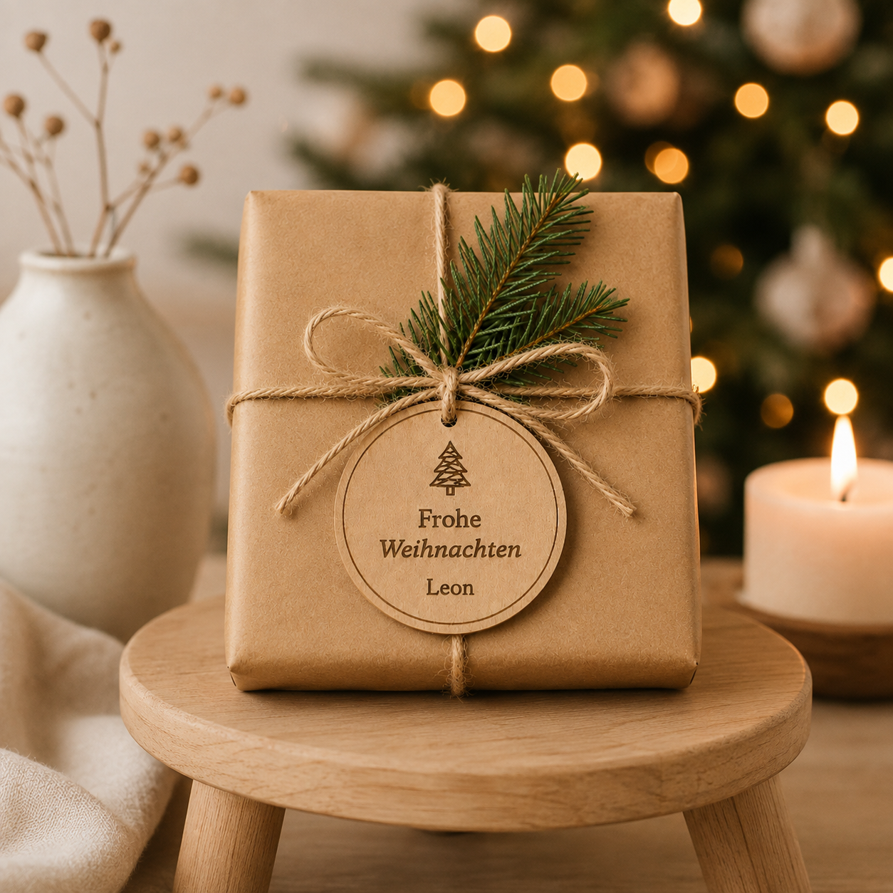 Geschenkanhänger Weihnachten personalisiert mit Namen