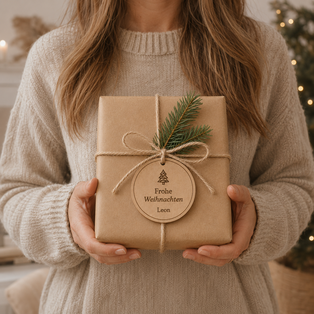 Geschenkanhänger Weihnachten personalisiert mit Namen