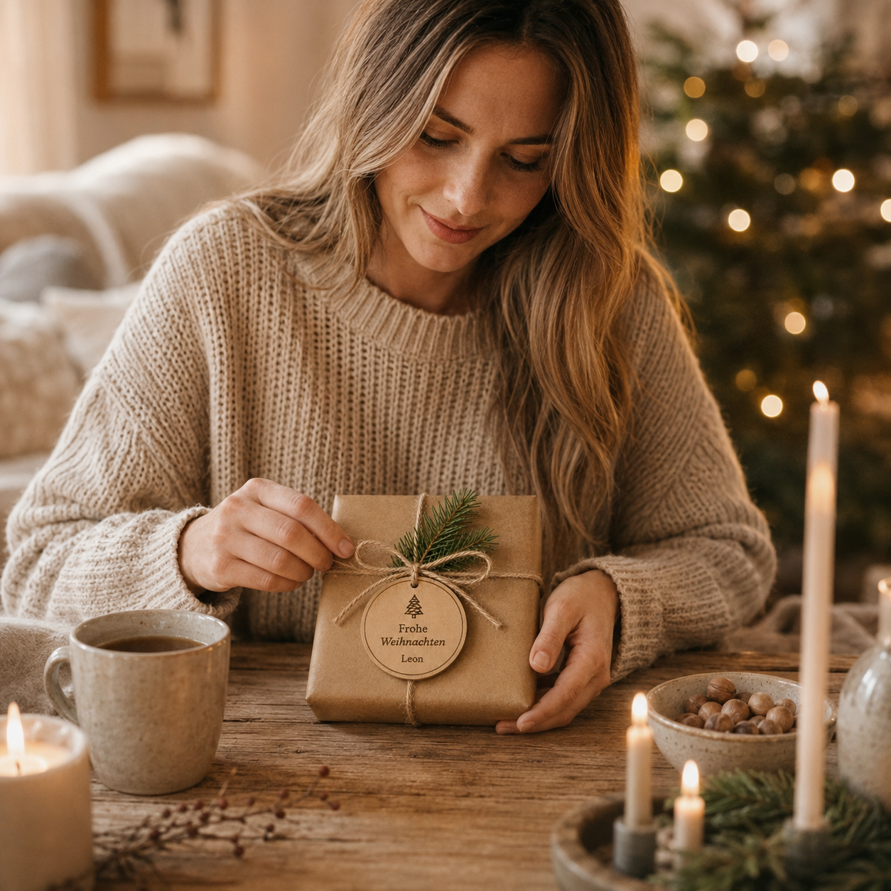 Geschenkanhänger Weihnachten personalisiert mit Namen