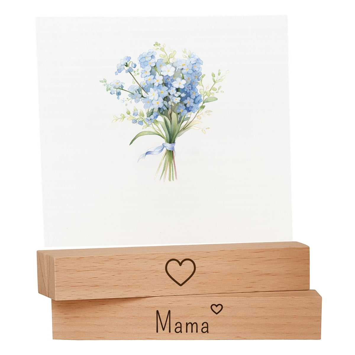 Kartenhalter Holz mit Gravur - Mama - 2er Set