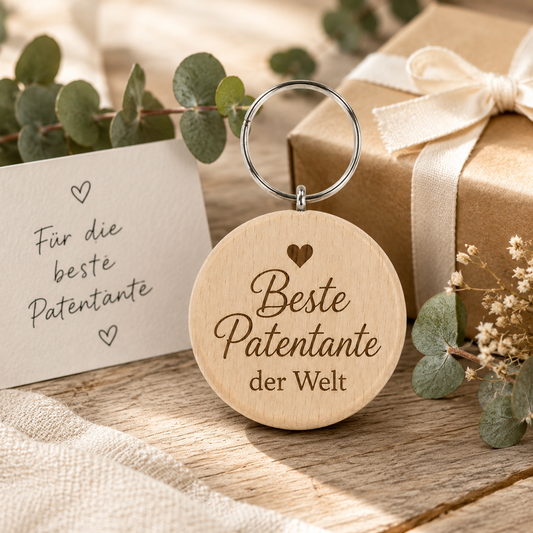 Patentante Geschenk – Schlüsselanhänger „Beste Patentante der Welt“