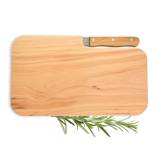 Brotzeitbrett mit Messer - Vesperbrett aus Holz - DwieDeko